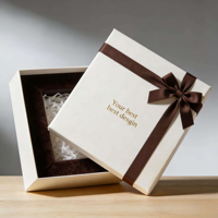Boîte en papier recyclable haut de gamme personnalisée certifiée écologique avec structure fraise-chocolat, gaufrage, pelliculage mat et éponge