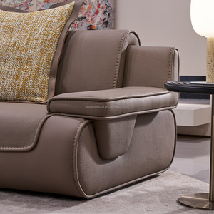 Service tout-en-un, canapé sectionnel en cuir véritable de haute qualité, style moderne, housses de canapé pour salon de villa - Product Image 4