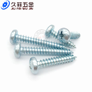 สกรูเกลียวปล่อยหัวจมยี่ห้อ Jiu Fei Wu Jin Phillips ขนาด M4.2 M4.8 เหล็กกล้าคาร์บอนเคลือบสังกะสีสีน้ำเงินขาว สำหรับงานโลหะ - Product Image 2