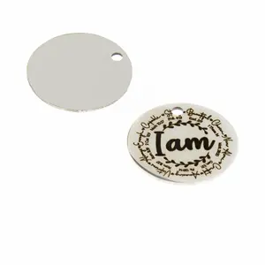 20mm Bible Quote Charm I Am Beautiful Mark Ecd Capable Disc Message Stainless Steel Pendant Diy for Jewelry Making