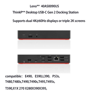 Base de Conexión 40AS Gen 2 Universal, Monitor 4K HD, Concentrador de Expansión con Múltiples Puertos USB para <span class=keywords><strong>Lenovo</strong></span> <span class=keywords><strong>ThinkPad</strong></span> X1 X280 Thunderbolt 4 - Product Image 3