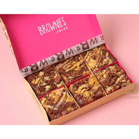 Boîte Cadeau Brownie Assortie Personnalisée 4pcs 6pcs 12pcs Boîte à Brownie avec Séparateurs Gâteau au Chocolat Tiramisu Boîtes à Dessert en Carton 15 cm