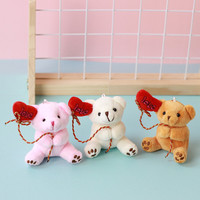 Adorable Ours en Peluche Assis avec Cœur, Poupée Créative Tenant un Cœur, Porte-clés Ours Ballon, Pendentif de Sac, Logo Personnalisé