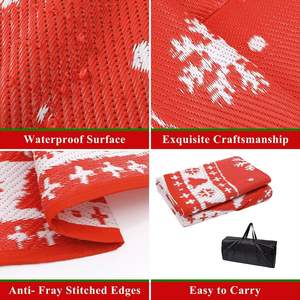พรมปูพื้นกันน้ำแบบทอ กลับด้านได้ ไม่ลื่น สำหรับตกแต่งทางเข้า ใช้งานกลางแจ้ง ซักได้ ผลิตจากวัสดุ PP ใช้ได้ทุกฤดู เหมาะสำหรับการเดินทาง แคมป์ปิ้ง ปิกนิก และชายหาด - Product Image 3