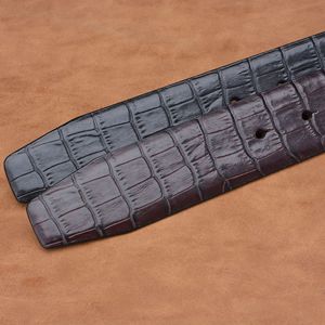 Bordo di <span class=keywords><strong>piume</strong></span> in pelle conciata al vegetale <span class=keywords><strong>con</strong></span> motivo a coccodrillo cinturino da cintura all'ingrosso <span class=keywords><strong>con</strong></span> strato superiore in vacchetta <span class=keywords><strong>con</strong></span> il foro del coltello del corpo della cintura - Product Image 3