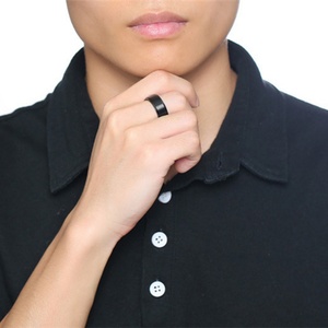Classic Simple Design Stainless Steel Blank Band <b>Ring</b> Jewellery <b>Silver</b> Black Spinner Rotating <b>Rings</b> for <b>Men</b> - Product Image 5