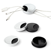 Passe-câble durable pour gestion des fils d'ordinateur et de charge, organisateur de bureau anti-poussière pour mobilier de bureau, bureau et table