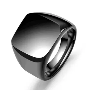 Mode Fijne Sieraden Ring Mannen Vinger Ring Custom Vergulde Roestvrijstalen Zegelring
