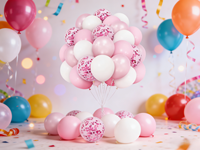 Kit de ballons rose et blanc 624240, rose gold métallisé, ballons transparents pour décorations d'anniversaire, de mariage et de baby shower