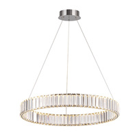 Lámpara de Araña LED de Cristal y Acero Inoxidable Cromado de Lujo, con Control Remoto E12, Iluminación para Sala de Estar, Centro de Decoración para Salón, Estilo Moderno