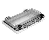 Boîtier de distribution extérieur étanche à la poussière en plastique transparent à 6 prises avec fenêtre de surveillance et bouton interrupteur anti-éclaboussures