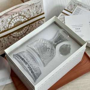 Crystal Decanter Set With Diamond Pattern Glass Stopper Luxury Whiskey Decanter Gifts <b>Box</b> Set <b>for</b> Bar and Home Holiday Giving - Product Image 2