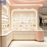 Rosa Luxus-Kosmetik-Ladeneinrichtung LED-Regal Parfüm-Hautpflege-Make-up-Vitrine für Beauty-Boutique Einzelhandelsgeschäft
