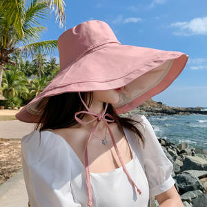 Sombrero de Sol de Ala Ancha de Doble Cara para Mujer, Gorra de Pescador para Playa y Exteriores, Protección UV, Sombrero Tipo Bucket - Product Image 5