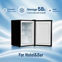 Congélateur vertical de qualité commerciale 58L à refroidissement rapide avec compresseur, sans givre, pour hôtels, restaurants et bars