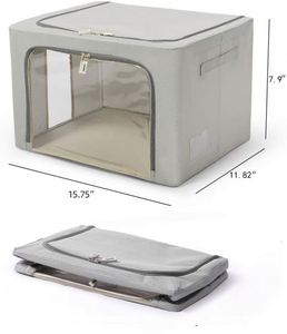 Household Waterproof Fabric Clothes Storage Boxes with Clear Window Supplier Large Capacity Clothes Storage <b>Bins</b> - Product Image 3