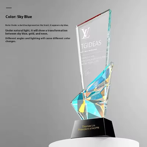 Trophée en cristal personnalisé avec logo 3D imprimé UV, plaque de récompense, souvenir d'entreprise et autres objets artisanaux en cristal - Product Image 4