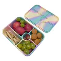 Boîte à lunch en silicone pour enfants, personnalisable, plusieurs couleurs, rectangulaire, sans BPA, de qualité alimentaire, boîte à goûter en silicone