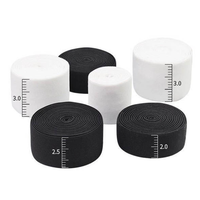 Bande élastique en tissu sergé chevron rayé blanc et noir de 25 mm, haute élasticité, en spandex/nylon, pour vêtements, vente en gros