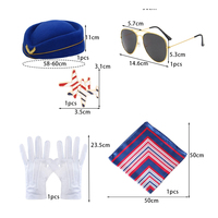 Accessoires de costume d'hôtesse de l'air pour femme : chapeau de serveur, écharpe, lunettes de soleil, gants, vêtements pour fête d'Halloween