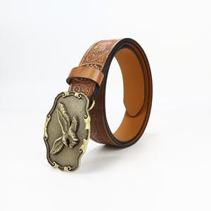 Kaidi 크로스 보더 웨스턴 데님 벨트, 독수리 권총, 대형 플레이트 입, 레트로 남성 및 여성용 양각 PU, 틈새 펑크 가죽 - Product Image 3