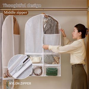 Nouvelle housse de vêtement anti-poussière en tissu non tissé pour placard, sac de rangement transparent anti-poussière pour costumes - Product Image 3