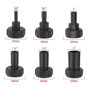 S60x6 Destekli Dikenli Bağlantı Parçası 2 inç Kaba Dişli Hortum Ucu, Bahçe Tarla Sulama Kimyasal Drenaj IBC Tank Adaptörü - Product Image 5