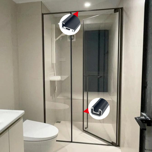 Cabine de douche de luxe en <span class=keywords><strong>aluminium</strong></span> Waybom avec verre trempé mince de 20 mm et profilé en <span class=keywords><strong>aluminium</strong></span> pour salle de bain - Product Image 1