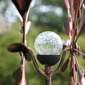 Atrapasueños Cinético de Cobre con Luces LED Multicolor de Temporada, Alimentado por Energía Solar, Bola de Cristal y Metal - Product Image 2