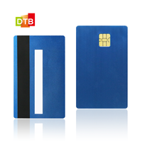 Carte IC personnalisée en acier inoxydable à contact métallique Carte à bande magnétique à double interface Carte de crédit Visa Java en métal