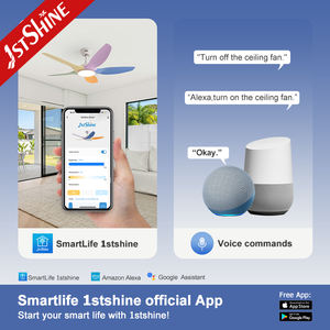1stshine Ventilateur de plafond LED silencieux à faible bruit 5 pales 48 pouces ventilateur de plafond coloré avec télécommande à 6 vitesses - Product Image 6