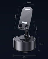 Speaker Multifungsi dengan 360 derajat °   Penyangga Ponsel yang Dapat Diputar dan Disesuaikan Ketinggiannya, Mendukung TWS, USB, AUX, Output USB 5V