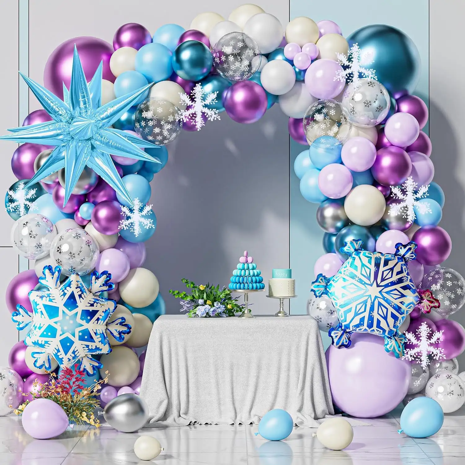 Frozen thème fête mariage anniversaire décoration cérémonie de mariage décoration fournitures ballon chaîne ensemble