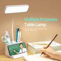 Lampe de table LED intelligente, portable, réglable et pliable avec charge sans fil, protection des yeux, lumière de lecture