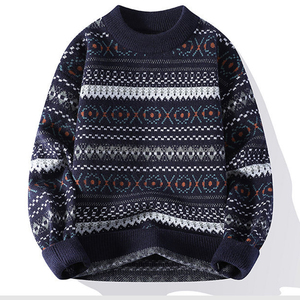 Pull Jacquard Haut de Gamme Style Décontracté pour Homme, Col Rond, Chemise Tricotée pour le Quotidien, Collection Automne Hiver 2026, Sous-vêtement Pullover - Product Image 5