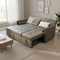 Sofá Cama Convertible Moderno de Tela Italiana con Colchón, Plegable, de 2 Plazas, para Apartamento u Hotel, Sofá Cama para Sala de Estar