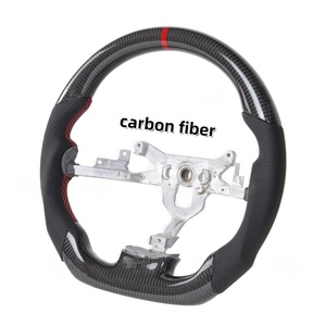 Volants en cuir et bois personnalisés avec ligne de positionnement rouge, compatibles avec Chevrolet <span class=keywords><strong>Corvette</strong></span> C6 Cabriolet, volant en fibre de carbone - Product Image 3
