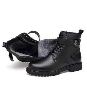 Drioshipping, botas de moda de gran tamaño para hombre, zapatos de cuero genuino, botines cálidos hechos a mano de invierno con piel ODM - Product Image 5