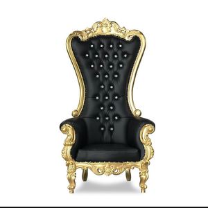 Vente en gros Usine en Chine Chaise de pédicure à dossier haut dorée Roi Reine Trône pour mariage - Product Image 4