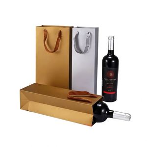 Bolsas de Papel Kraft Ecológicas de Lujo para Regalo, con Asa, para Botellas de Cerveza, Vino o Champaña - Product Image 3