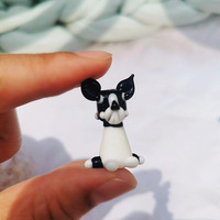 Perles en verre artisanales en forme d'animaux avec trous, mini accessoires animaux
