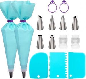 Reusable <b>Silicone</b> Piping Tips Pastry Bags Icing Smoother Couplers Frosting Tips Kids Cooking <b>Baking</b> Cake Tools - Product Image 1