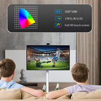 Monitor Layar Sentuh Pintar AI 27 Inci 4K UHD Android 15 8GB 256GB dengan Kamera 12MP Hub Media Portabel