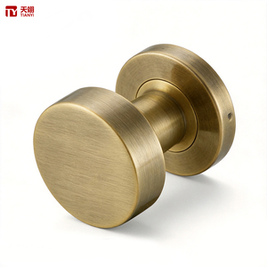 TIANYI Luxury Antique Brass <b>Door</b> <b>Knob</b> Round Rosette Vintage Brushed Bronze Interior Room Wooden <b>Door</b> Handle Cylinder Locksets - Product Image 1
