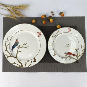 Ensemble de plaques rondes blanches de qualité supérieure, design d'oiseau, impression décorative, papillon, design adorable, restaurant, 7,5/9 pouces - Product Image 4