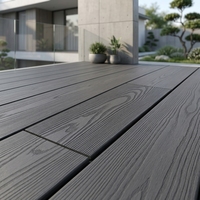 Vente directe d'usine Wpc Jardin Patio Revêtement de sol extérieur Bois Plastique Terrasse Carreaux Lisse Brossé Noyer Teck Érable Parc