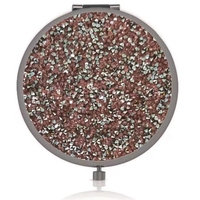 Venta al por mayor precio de fábrica cristal Rhinestone redondo doble cara maquillaje espejo portátil Mini bolsillo hacer espejo 70 espejo pequeño