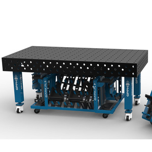 SteelMax GPPH wheeled welding bench in reinforced steel 2x1mt <b>28mm</b> holes - Product Image 4