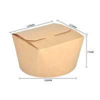 Boîtes à emporter pour nouilles en papier kraft avec revêtement UV, taille et couleur personnalisées, pour la restauration