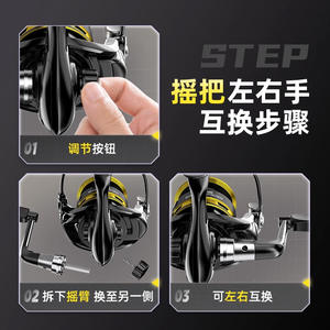 Moulinet de pêche spinning Km7000 en métal pour la pêche en surfcasting en mer et sur la plage, avec bobine inclinée et performances de lancer longue distance - Product Image 5